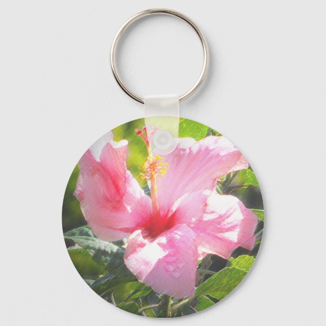 Porte-clés Hibiscus rose (Recto)