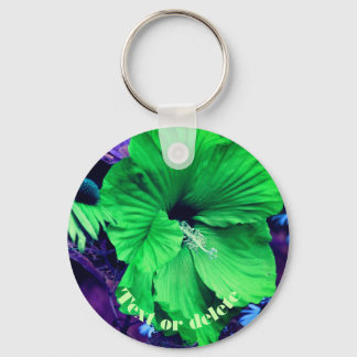 Porte-clés Hibiscus vert Abstrait Fleur personnalisée