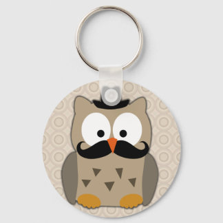 Porte-clés Hibou avec Moustache et Casquette
