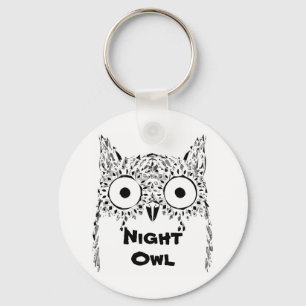 Porte-clés hibou de nuit insomnie chouette