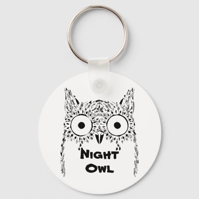 Porte-clés hibou de nuit insomnie chouette (Recto)