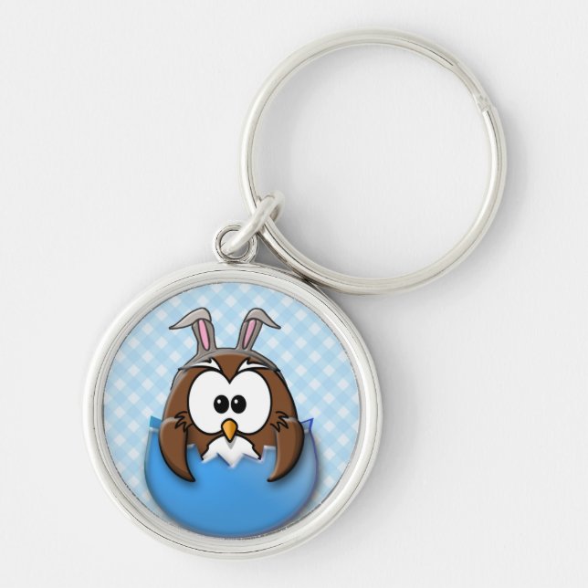 Porte-clés hibou de Pâques - bleu (Devant)