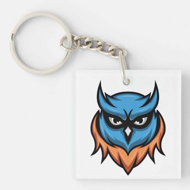Porte-clés Hibou Encolère Coloré (Devant)