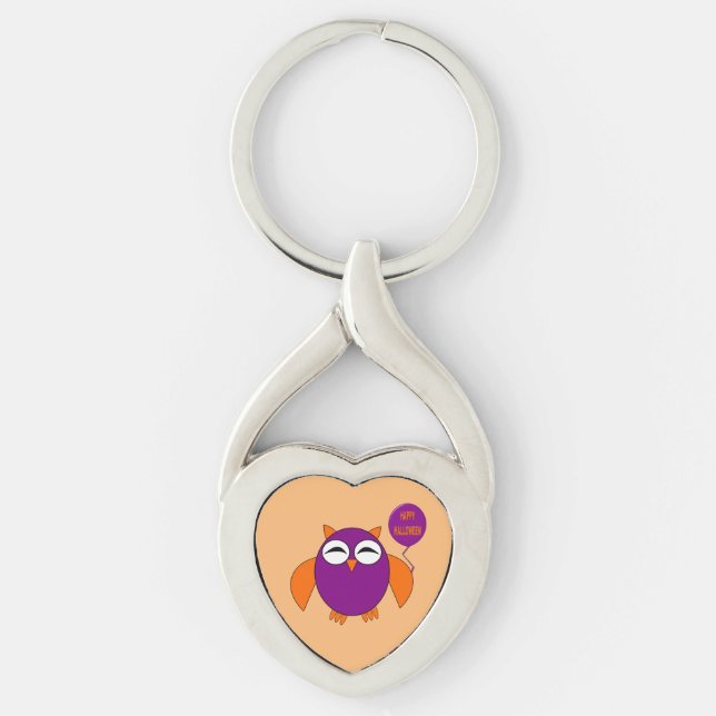 Porte-clés hibou fête d'Halloween joyeux (Devant)