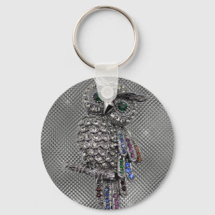 Porte-clés hibou mignon bling