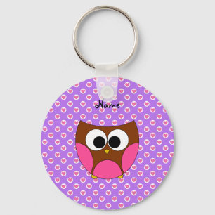 Porte-clés Hibou mignon nommé personnalisé