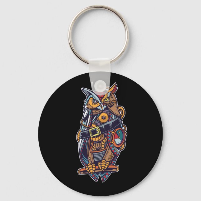Porte-clés Hibou - Oiseau Robotique (Recto)