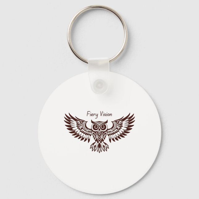 Porte-clés Hibou Phénix – Vision Fougueuse (Recto)