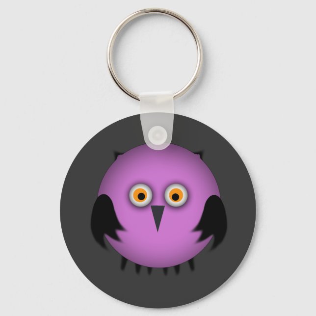 Porte-clés hibou rose gras (Recto)