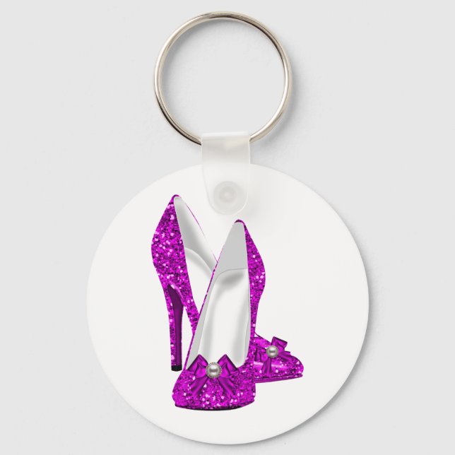 Porte-clés High Heel Shoes Stileto Glitter Pink (Recto)