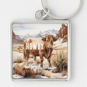 Porte-clés Highland Cow Howdy