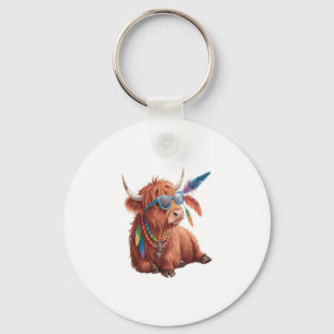 Porte-clés Highland Cow Png, Vache Cool Png, Sunglass