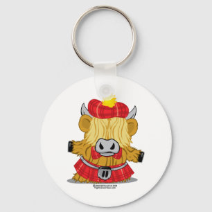Porte-clés Highland Cow Red Kilt
