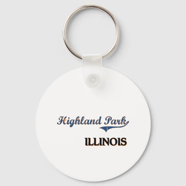 Porte-clés Highland Park Illinois City Classic (Recto)