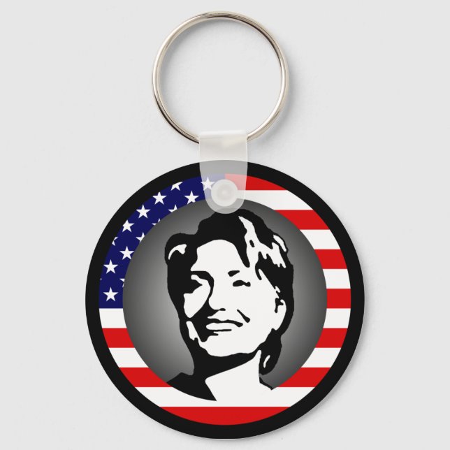 Porte-clés hillary clinton 08. drapeau américain. (Recto)