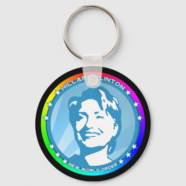 Porte-clés hillary clinton. arc-en-ciel. (Recto)