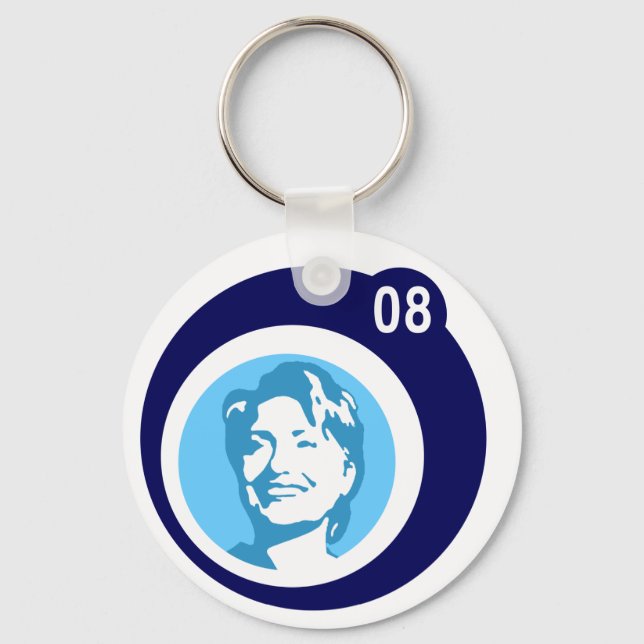 Porte-clés hillary clinton : bulles bleues : (Recto)