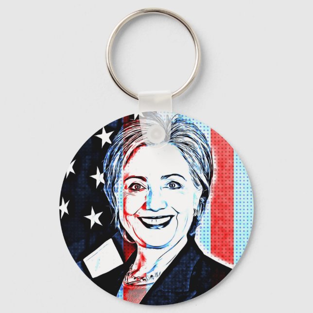 Porte-clés Hillary Clinton Porte - clé d'art numérique Pop (Recto)