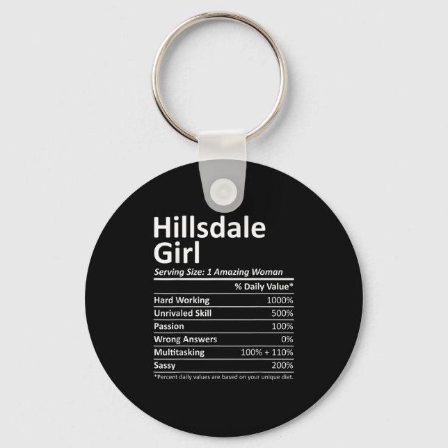 Porte-clés Hillsdale Girl Nj New Jersey Funny City Home Roots (Recto)