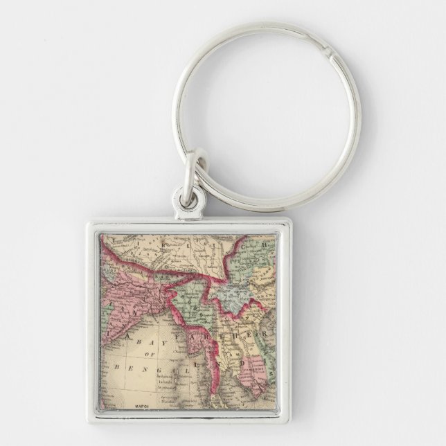 Porte-clés Hindoostan, Inde, Chine, Tibet (Devant)