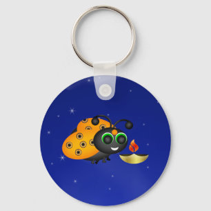 Porte-clés Hindu Diwali Ladybug avec Deepa