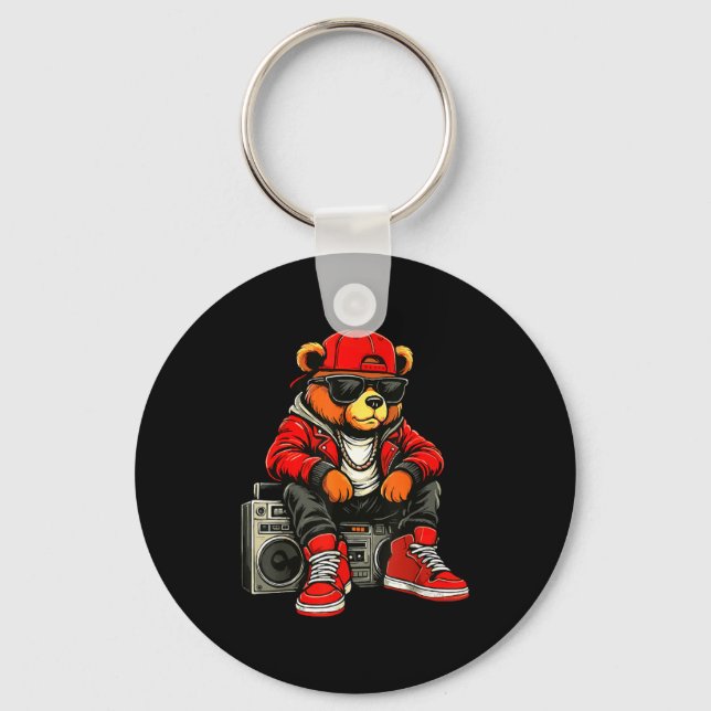 Porte-clés Hip Hop Teddy Bear Rap Music  (Recto)