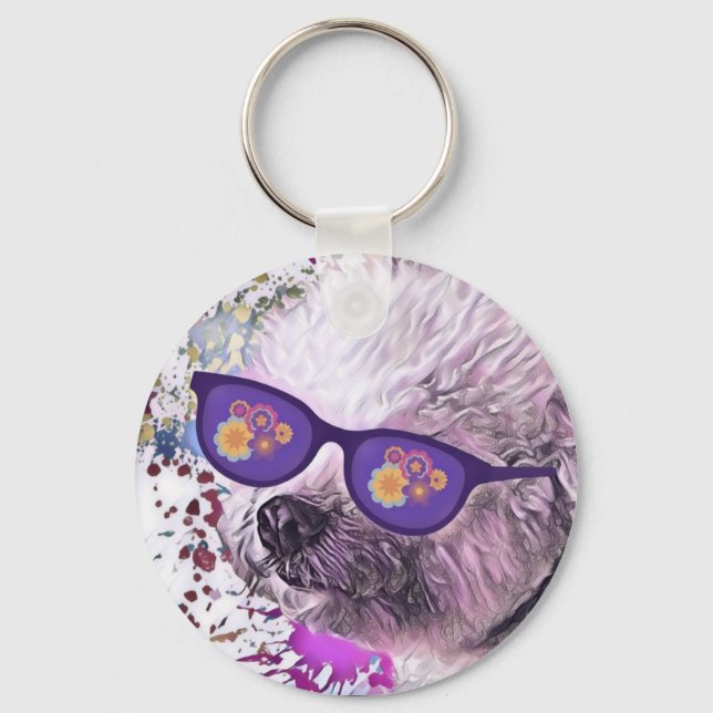 Porte-clés Hippie 'Chon le Bichon  (Recto)