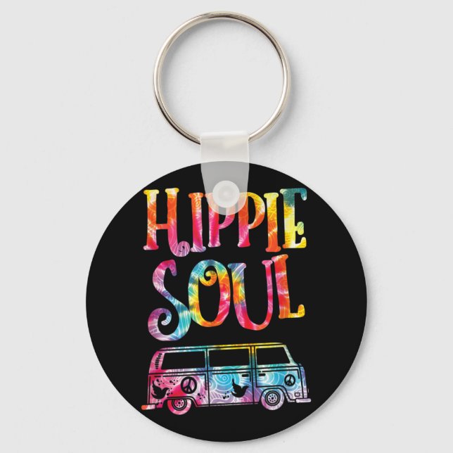 Porte-clés Hippie Tie Dye Van Hippie Soul (Recto)