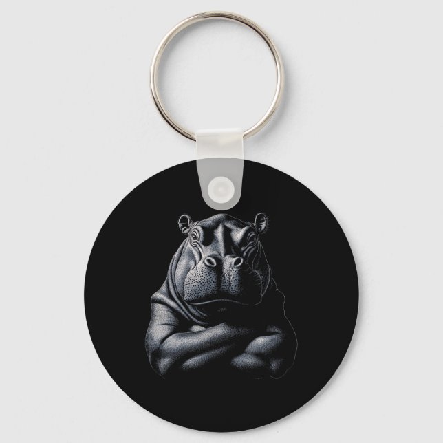 Porte-clés Hippo Hippopotame Muscle animal Bodybuilding Gymna (Recto)