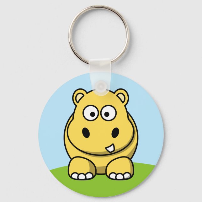 Porte-clés Hippo jaune mignon (Recto)