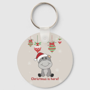 Porte-clés Hippo Joyeux Noël Animaux d'hiver Hippos Keycha
