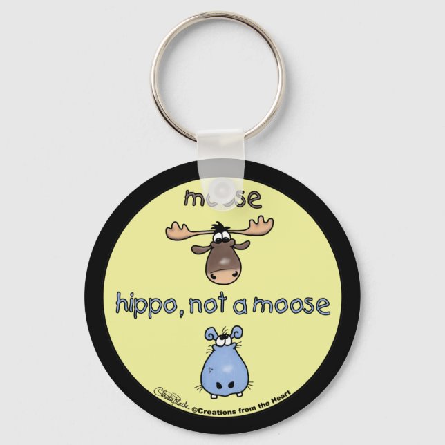 Porte-clés Hippo-pas-un-orignal ! (Recto)
