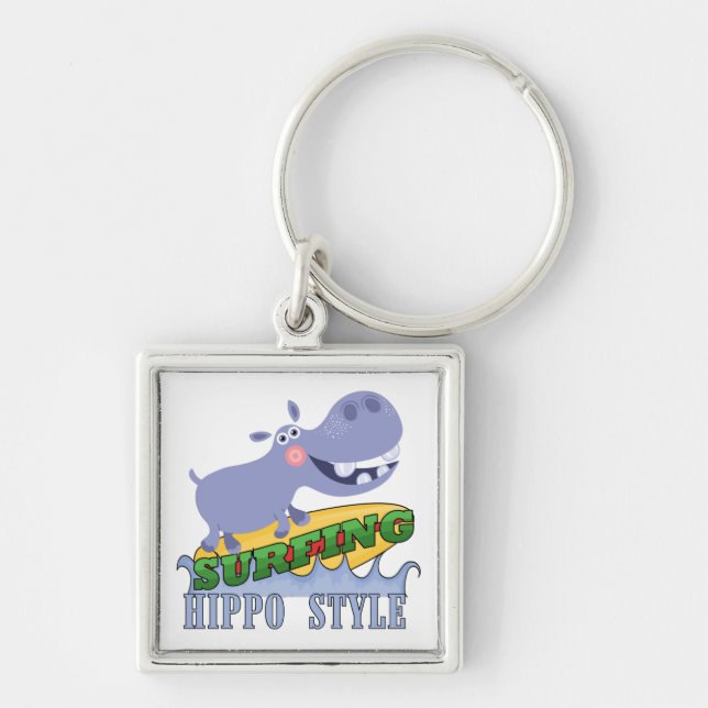 Porte-clés Hippopotame de surfer (Devant)