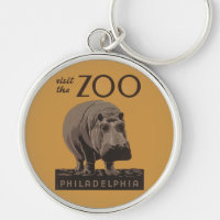 Hippopotame vintage hippo zoo poster wpa