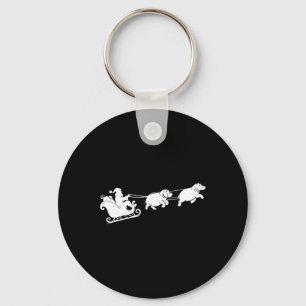 Porte-clés Hippopotame Xmas Santa traîneau Hippos Noël Bo