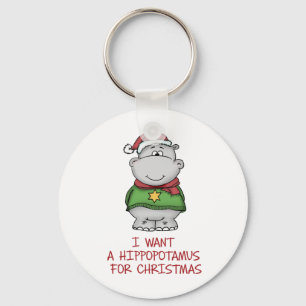 Porte-clés Hippopotamus for Christmas - Cute Hippo Design