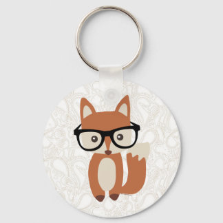 Porte-clés Hipster Baby Fox avec lunettes