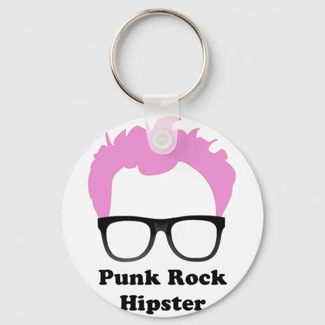 Porte-clés Hipster de Punk Rock (Recto)
