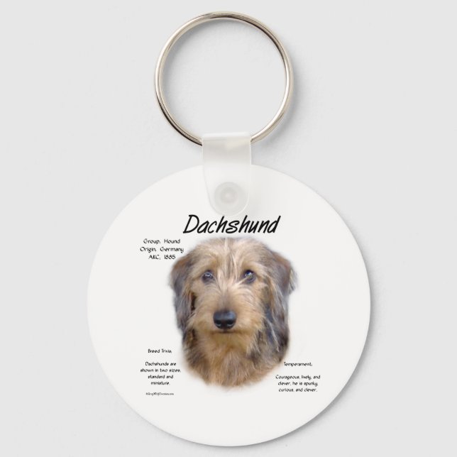 Porte-clés Histoire à poils durs de Dachshund (Recto)