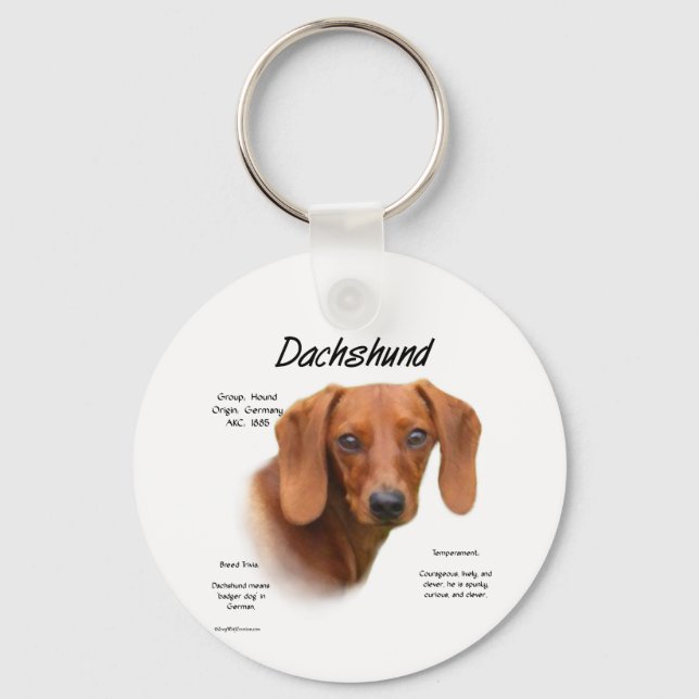 Porte-clés Histoire de Dachshund lisse (Recto)