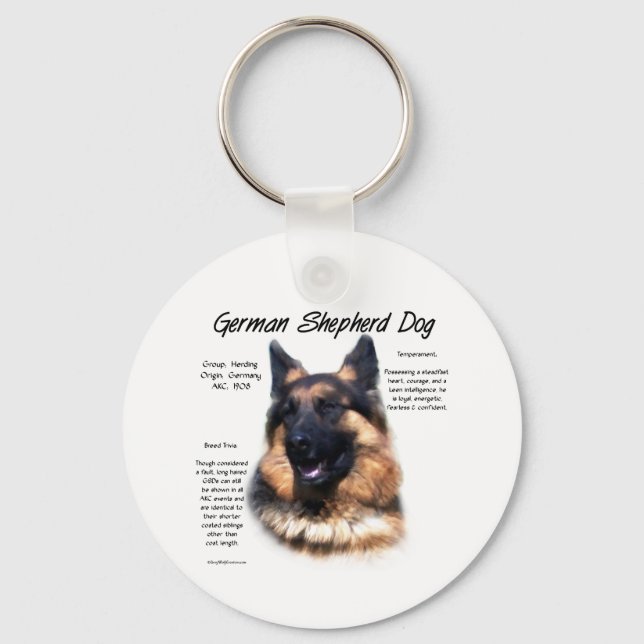 Porte-clés Histoire du chien de berger allemand (poil long) C (Recto)