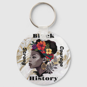 Porte-clés Histoire noire Marbre floral Porte - clé africain