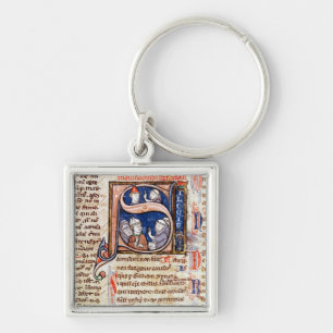 Porte-clés Historiated parafent "S" dépeignant pape Gregory