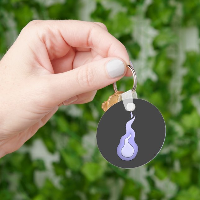 Porte-clés Hitodama flamme : Esprit japonais Yokai (main)