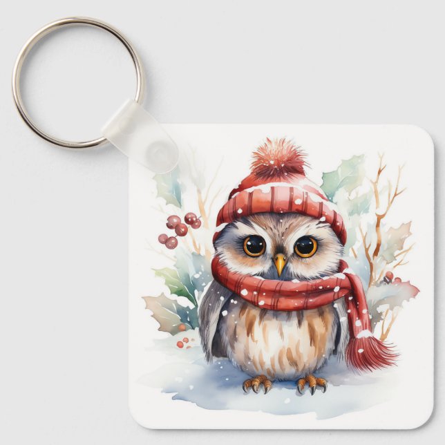 Porte-clés Hivernal chouette (Recto)