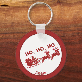 Porte-clés HO,HO,HO Christmas Santa Sleigh With Reindeer