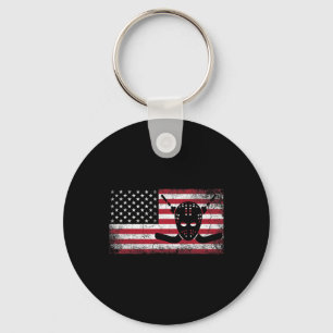 Porte-clés Hockey 4 juillet Drapeau Américain Patriotique Usa