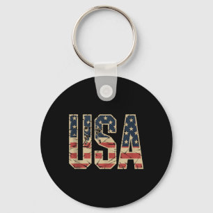 Porte-clés Hockey Drapeau Américain