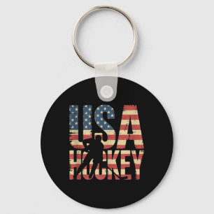 Porte-clés Hockey Drapeau Américain