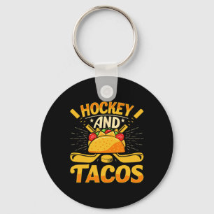 Porte-clés Hockey Et Tacos Drôle De Amateur De Hockey Sur Gla